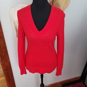Banana Republic Dark Red V-Neck Sweater